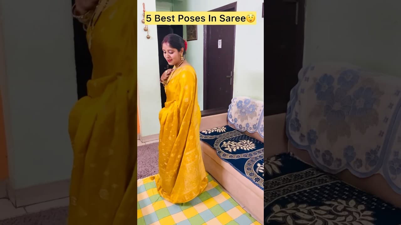 How To Pose In Saree🤔 #grwm #saree #shorts #subscribe #masti #poses #ram