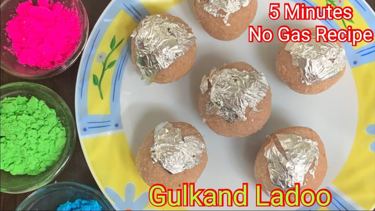 मात्र 5 मिनट में बिना गैस जलाए बनाइए Rose Gulkand Ladoo।No Cook Recipe।Instant Dessert।Holi Special।