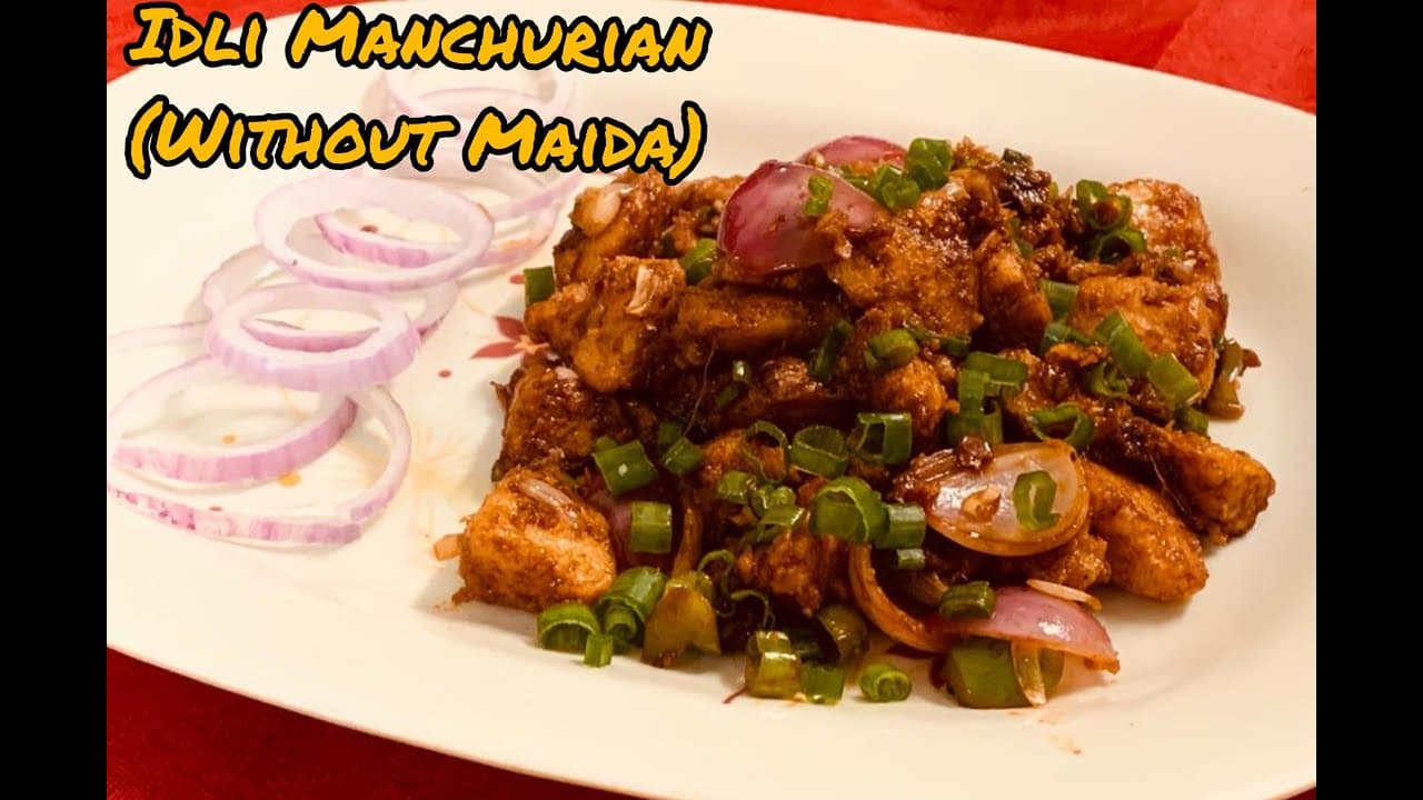 Idli Manchurian Without Maida and Deep Frying In Just 10 Minutes| इडली मंचूरियन/Leftover Idli Recipe