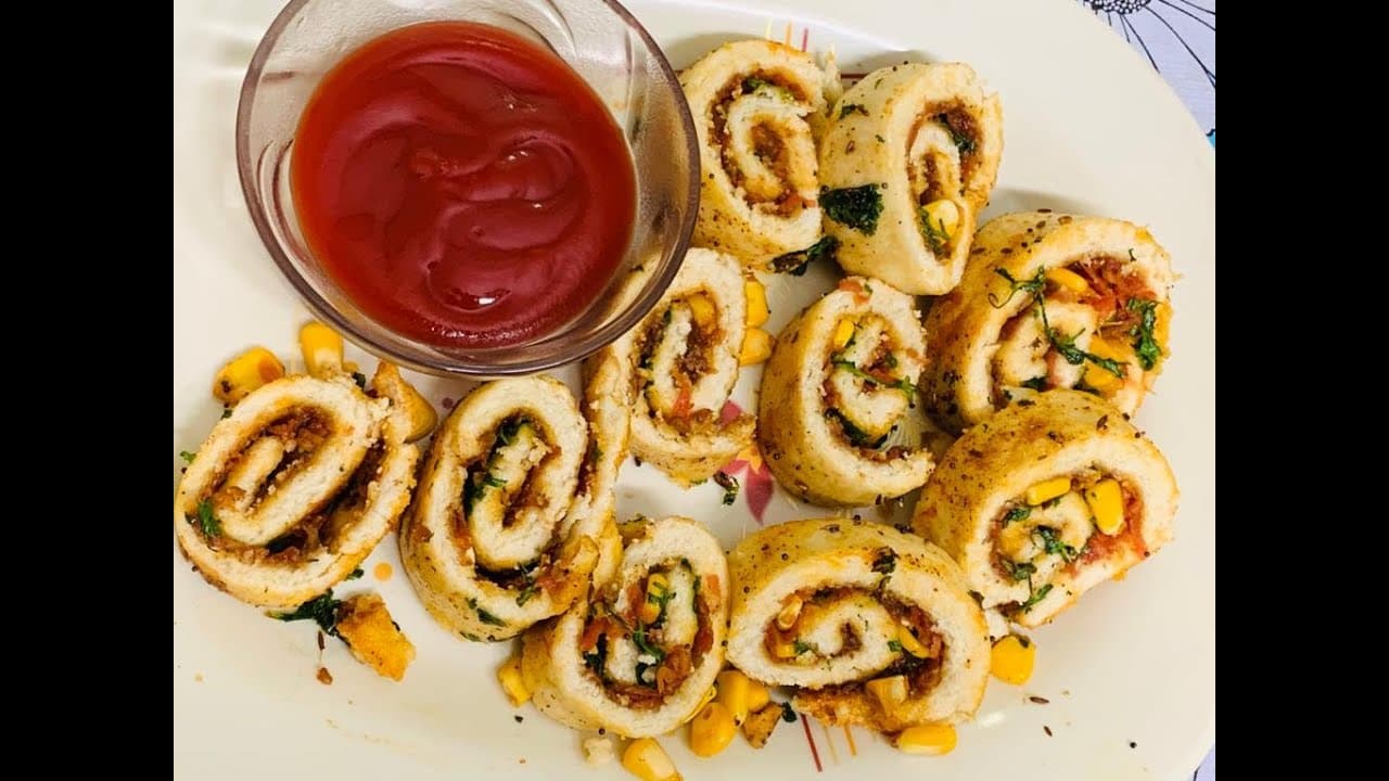 Crispy Suji PinWheels सिर्फ 1 चम्मच तेल से बनाये सूजी का स्वादिष्ट एवं हेल्दी नाश्ता | पिनव्हील्स
