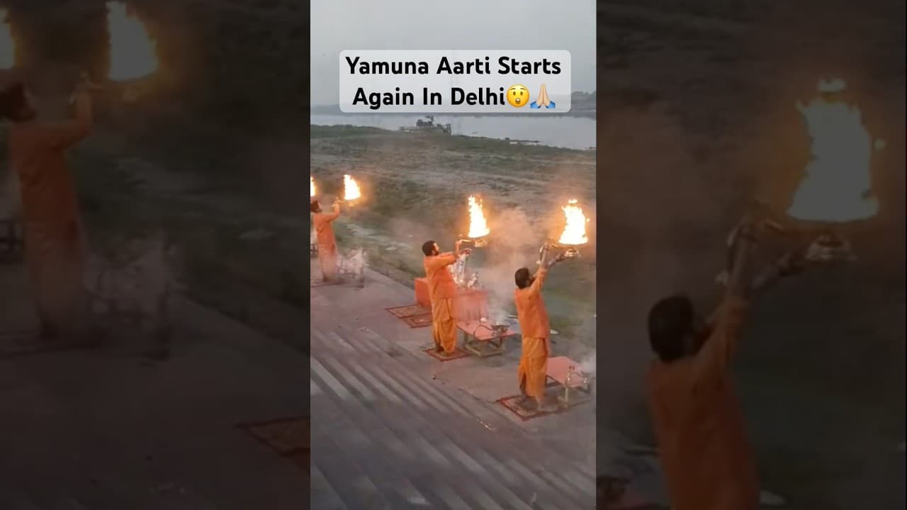 Yamuna Aarti 🙏🏼😲 #delhi #yamuna #shorts #modi #hindu #youtubeshorts #subscribe #ram #trending